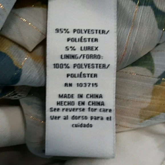 Zac & Rachel Metallic Sheer Floral Ruffle Blouse Size M NWT - Picture 7 of 10